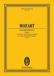 Mozart W.a. Divertimento K 563 Cordes Partition de Poche