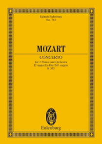 Mozart W.a. Concerto K 365 2 Pianos et Orchestre Partition de Poche