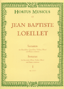 Loeillet de Gant J.b. Sonates OP 1 Vol 1 Flute A Bec Soprano OU Hautbois OU Flute OU Violon