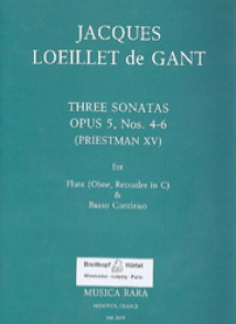 Loeillet de Gant J.b. Sonata OP 5 Vol 2 Flute A Bec Soprano OU Hautbois OU Flute OU Violon