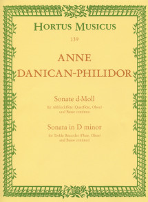 DANICAN-PHILIDOR P. Sonate RE Mineur  Flute A Bec Alto OU Flute OU Hautbois