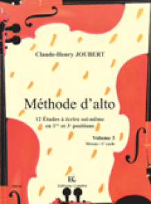 Joubert C.h. Methode D'alto Vol 3: 12 Etudes Alto