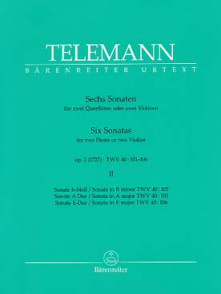 Telemann G.p. Sonates OP 2 Vol 2 Flutes OU Violons