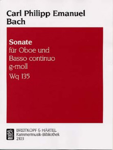 Bach C.p.e. Sonate Wotq 135 Hautbois
