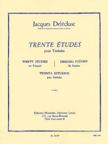 Delecluse J. Etudes (30) 1ER Cahier Timbales