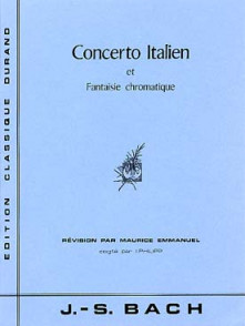 Bach J.s. Concerto Italien Bwv 971 et Fantaise Piano