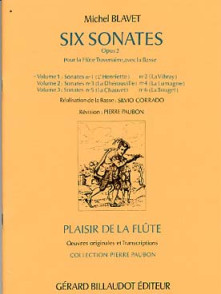 Blavet M. 6 Sonates OP 2 Vol 1 Flute