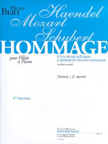 Bert H. Hommage D'un Jeune Flutiste Vol 1 Flute