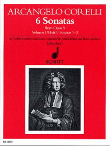 Corelli A. 6 Sonatas OP 5 Vol 1 Flute A Bec