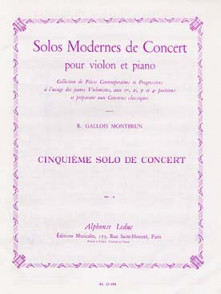 GALLOIS-MONTBRUN R. 5ME Solo de Concert Violon