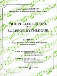 Bourdeaux M.j. Nouvelles Lecons de Solfege Rythmique Vol 4