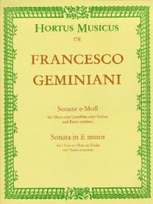Geminiani F. Sonate MI Mineur Hautbois (violon OU Flute)
