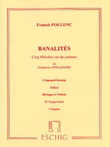 Poulenc F. Banalites de Guillaume Apolinaire Chant Piano