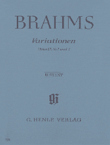Brahms J. Variations OP 21 N°1 et 2 Piano
