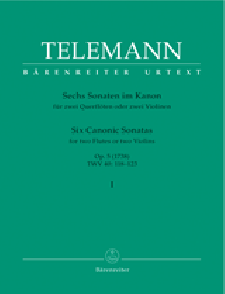 Telemann G.p. 6 Sonates en Canon OP 5 Vol 1 Flutes OU Violons