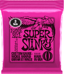 Pack de 3 Jeux de Cordes Ernie Ball 3223 Super Slinky 09-42