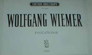 Wiemer W. Evocation Iii Pour Orgue