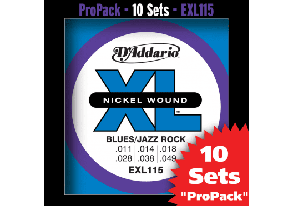 Pack de 10 Jeux de Cordes D'addario Regular 10 Jeux BLUES-JAZZ-ROCK EXL115-10P