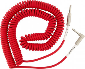 Cordon Jack Fender Original Series Coil Cable STRAIGHT-ANGLE 30' Fiesta Red
