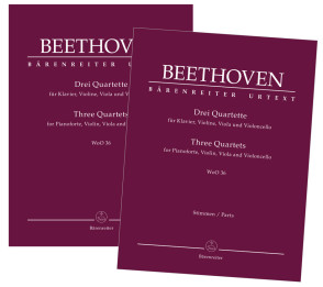 Beethoven L.v. Quatuors Woo 36 Piano, Violon, Alto, Violoncelle