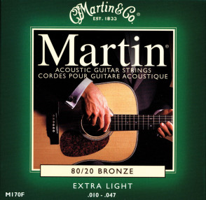 Pack de 12 Jeux de Cordes Acoustique Martin Extra Light 10/47
