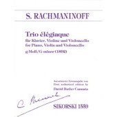 Rachmaninoff S. Trio Elegiaque Violon Violoncelle Piano