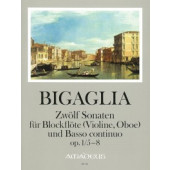 Bigaglia D. 12 Sonates OP 1 Vol 2 Flute A Bec