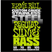 Jeu de Cordes Basse Ernie Ball 2842 Custom Gauge Stainless Steel Regular Slinky Bass 50-105