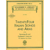 24 Italian Songs And Arias OF The 17ME et 18ME Siecle Medium Low