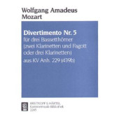 Mozart W.a. Divertimento KV Anh 229 N°5 Clarinettes