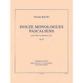 Bacri N. Douze Monologues Pascaliens Flute Solo