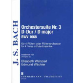 Bach J.s. Orchestersuite N°3 Bwv 1068 4 Flutes