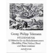 Telemann G.p. Marches Heldenmusik Flute A Bec Alto OU Soprano OU Violon