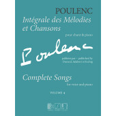 Poulenc F. Integrales Des Melodies et Chansons Vol 4 Chant