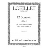 Loeillet de Gant J.b. 12 Sonates OP 3 Vol 1 Flute A Bec Alto
