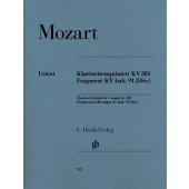 Mozart W.a. Quintett K. 581 et Fragment K. Anh. 91 Clarinette et Quatuor A Cordes