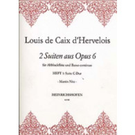 Caix D'hervelois L. Suiten Aus Opus 6 Vol 1 Flute A Bec Alto