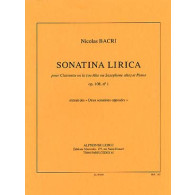 Bacri N. Sonatina Lirica OP 108 N°1 Alto OU Clarinette la OU Saxo Alto