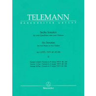 Telemann G.p. Sonates OP 2 Vol 2 Flutes OU Violons