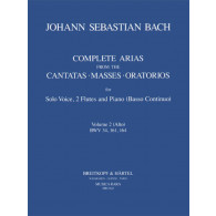 Bach J.s. Complete Arias Cantatas Vol 2 Voix Flutes