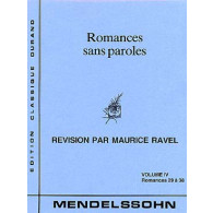 Mendelssohn F. Romances Sans Paroles Vol 4 Piano
