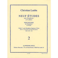 Lauba C. Neuf Etudes Cahier 2 Saxophone Soprano