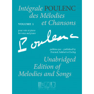 Poulenc F. Integrales Des Melodies et Chansons Vol 1 Chant