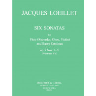 Loeillet de Gant J.b. Sonata OP 5 Vol 1 Flute A Bec Soprano OU Hautbois OU Flute OU Violon