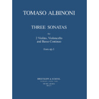 Albinoni T. Sonate A Tre OP 1 Vol 3 2 Violons, Violoncelle, BC