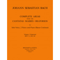 Bach J.s. Complete Arias Cantatas Vol 1 Voix Flutes
